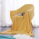 Couverture de sieste multifonctionnelle en laine tricot�e, couvre - lit doux, nordique, pour canap�, ...
