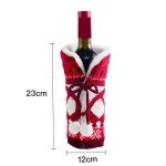 Couverture tricote en laine pour bouteille de vin rouge, chandails tricots, dcoration de table, festival, ...