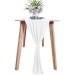 Couvre - table en chiffon blanc 29x120 pouces, voile de 10 pieds de long, décorations pour jardins et ... Couvre - table en chiffon blanc 29x120 pouces, voile de 10 pieds de long, décorations pour jardins et ...