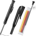 Crayon chantier avec 7 recharges et taille - mine, crayons de charpentier, porte mine marqueur trou profond, ...