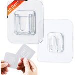 Crochet adhesif mural, lot de 20 crochets adhsifs double face 15kg (max), crochet adhsif transparents ...