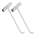 Crochet de couvercle de regard en metal pour usage exterieur, 2 pieces, en fer galvanise
