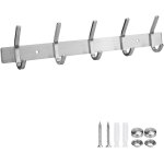 Crochet mural patres porte manteaux en acier inoxydable avec 5 crochets pour chambres, salles de bains, ...