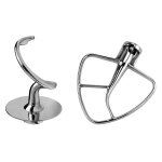 Crochet petrisseur plat en acier inoxydable pour batteur sur socle a tete inclinable kitchenaid de 4, ...