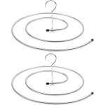 Crochet s�chage linge en spirale acier peint par poudre argent� lot de 2 pour draps couettes rideaux ...
