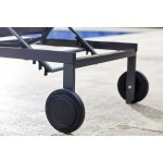 Cuba noir x2 : lot de 2 bains de soleil inclinables en aluminium et textil�ne avec roulettes