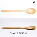 Cuill�re a caf� en bois a long manche, ustensile de cuisine japonaise, tige d'agitation, th�, dessert, ...