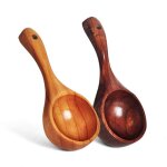 Cuillre a riz a long manche, ustensiles de table cuillre en bois filet cuillre a eau rouge cuillre ...