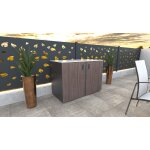 Cuisine extrieure bellano living - elment d'armoire autonome / d'angle - 1268 mm - couleur noyer amricain ...