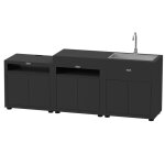Cuisine ext�rieure le marquier 3 modules sans cr�dence - noir