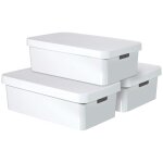 Curver bote de rangement infinity et couvercle 3pcs 30 l blanc 240671