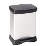 Curver poubelle a pdale - 30 l - gris mtallis
