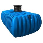 Cuve � enterrer flat xl 7000l bleu avec rehausse et couvercle