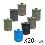 Cuves de stockage d'eau 3000l - lot de 20