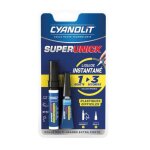 Cyanolit superunick glue liquide instantane 3045203001154 plastique difficile auto moto colle + primaire ...