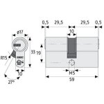 Cylindre d�brayable vari� � profil europ�en - 45 x 45 mm - xp20s abus
