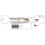 Cylindre de suret� � bouton v5 vachette - dimensions 30 x 30 mm - laiton poli