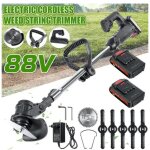 D�broussailleuse �lectrique sans fil 1800w 88v avec 2 batteries et un chargeur - noir - r�glable - cd002 ...