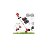 Dbroussailleuse sans fil avec 2 batteries 4. 0a , 3 en 1 coupe - bordure 90 rgler avec roue de guidage ...