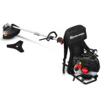 Dbroussailleuse thermique dorsale 52cc - lame + fils - elem garden