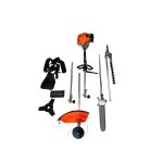 D�broussailleuse thermique multifonction 5en1 - 52cm3 (d�broussailleuse, �lagueuse, taille - haies, coupe ...