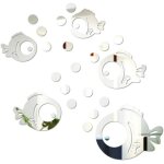 D�calque mural dimensionnel autocollant poisson a bulles d�coration de salon acrylique