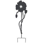D�co en m�tal a planter coquelicot 22x80cm anthracite