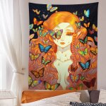 Deco mural decoration chambre femme decoration mural tapisserie murale suspendue colore motif papillon ...