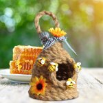 D�cor de ruche d'abeille, d�cor de table basse de ferme de printemps, d�cor de table d'abeille fait a ...
