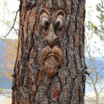 D�coration d'arbre suspendue r�sistante aux intemp�ries, motif vieil homme, tronc d'arbre, d�coration ...