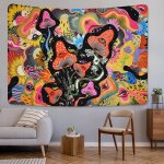 Decoration chambre decoration chambre femme boheme deco tapisserie de fleurs colores, champignons, ¿il ...