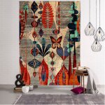 Decoration chambre decoration chambre femme boheme deco tenture murale a fleurs abstraite style boho, ...