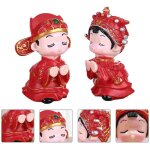 D�coration de g�teau de mariage, statue de couple chinois, figurine, sculpture, tableau de bord, cupcake, ...