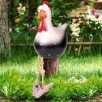 Dcoration de jardin en forme de poulet amusante - statues de coq en rsine - dcoration de nol - pour ...