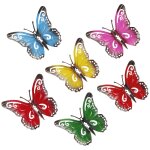 D�coration murale papillon en fer forg�, simulation d'insecte, ornement de jardin, pendentif en m�tal ...
