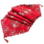 Promotion! dcoration de table brode de fleurs de nol, pour la maison, dcoration de table