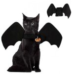Déguisement d'halloween pour chien et chat, ailes de chauve - souris noires avec clochette, vêtements ... Déguisement d'halloween pour chien et chat, ailes de chauve - souris noires avec clochette, vêtements ...