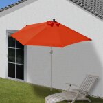 Demi - parasol aluminium parla pour balcon ou terrasse, ip 50 + , 260cm terracotta sans pied