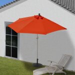 Demi - parasol aluminium parla pour balcon ou terrasse, ip 50 + , 300cm terracotta avec pied
