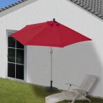 Demi - parasol en aluminium parla, uv 50 + 270cm bordeaux avec pied