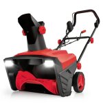 Dneigeuse electrique 2300w costway - largeur de travail 50 cm - 2 phares led - goulotte rotative  180 ...