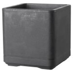Deroma pot de fleurs cube cosmo - 38 x h39 cm - anthracite - a r�serve d'eau - roulettes