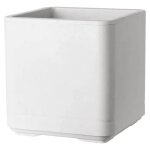 Deroma pot de fleurs cube cosmo - 38 x h39 cm - perle - a r�serve d'eau - roulettes
