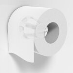 Drouleur papier toilette plastique sans couvercle, blanc, hidden