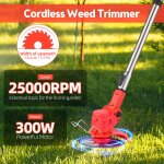 Désherbeur électrique sans fil 21 v 2000 mah alimenté par batterie avec 1 batterie / chargeur / 3 types ... Désherbeur électrique sans fil 21 v 2000 mah alimenté par batterie avec 1 batterie / chargeur / 3 types ...