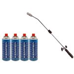 Desherbeur thermique piezo chalumeau gaz + 4 recharges gaz kemper