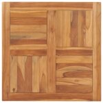 Dessus de table bois de teck solide 70x70x2, 5 cm