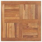 Dessus de table bois de teck solide carre 80x80x2, 5 cm