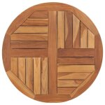 Dessus de table bois de teck solide rond 2, 5 cm 70 cm