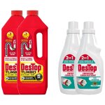 Destop lot de 2 gels dboucheur turbo 5 min javel + gel entretien canalisations pin intense